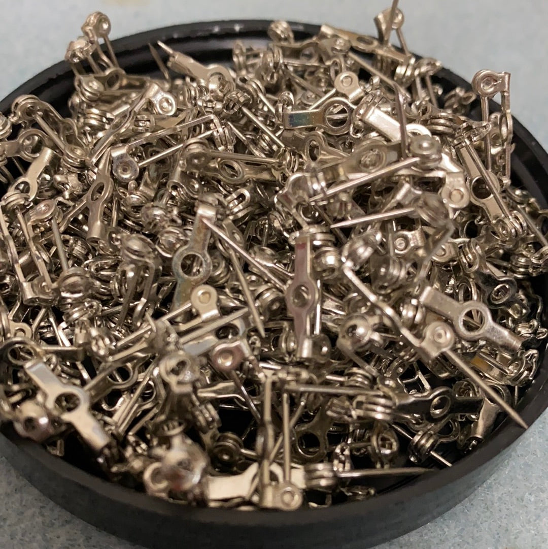 15mm Brooch Back (10) - Nickel