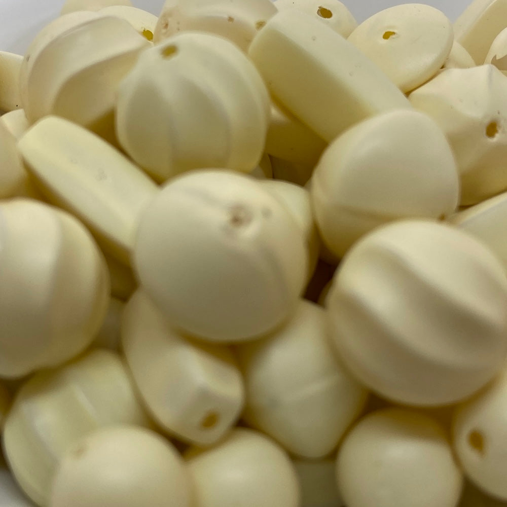 Light Cream Mix Pack - Pottery Look Vintage Lucite Beads - Matte