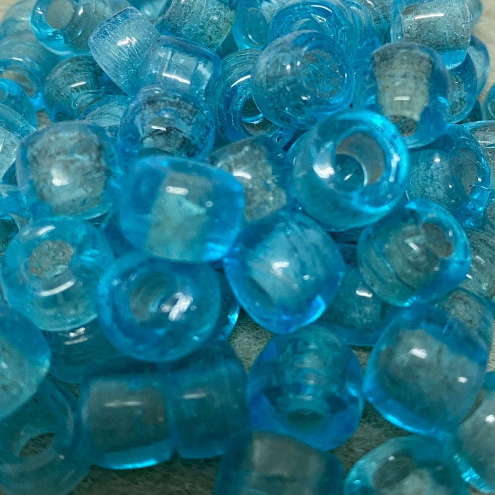 Light Blue Transparent (100) - Vintage Glass Indian Pony Beads
