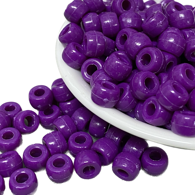 Dark Purple Opaque (100) - Acrylic Pony Beads