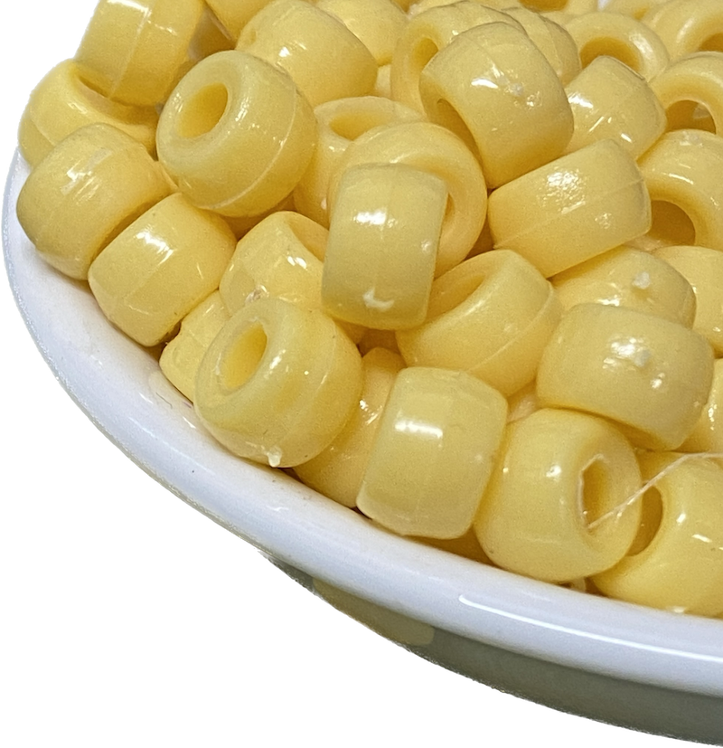 Yellow Opaque - Acrylic Pony Beads (100)