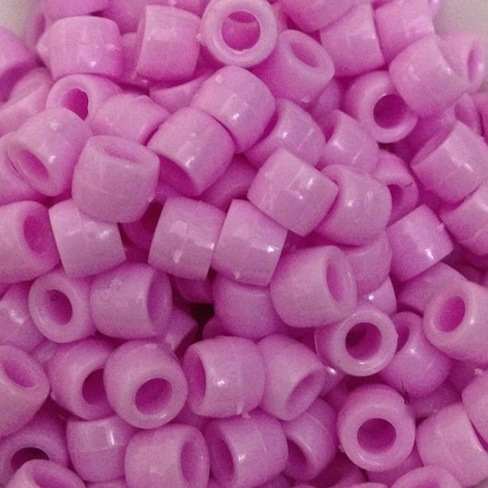 6mm Acrylic Pony Beads - Pink Opaque (100)