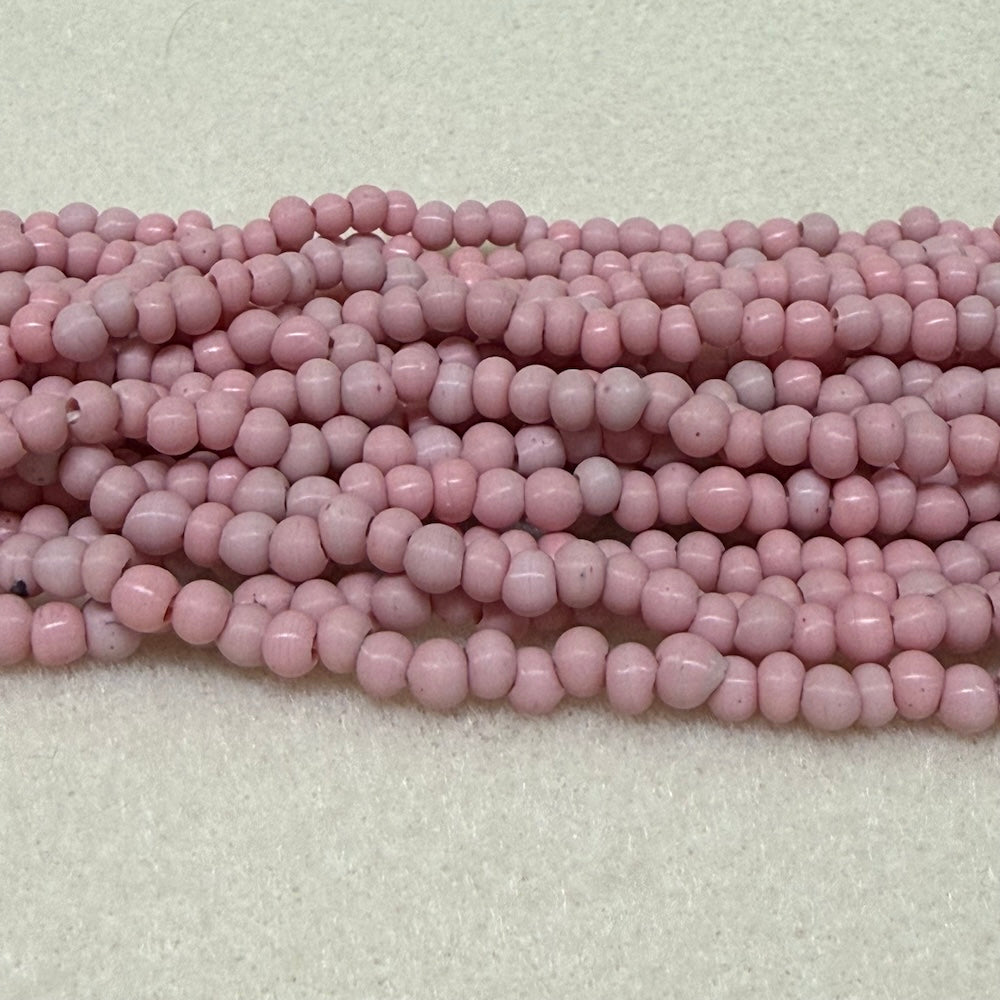 3~4mm Round - Pink Matte - Java Glass Lampwork Beads - (1 strand)
