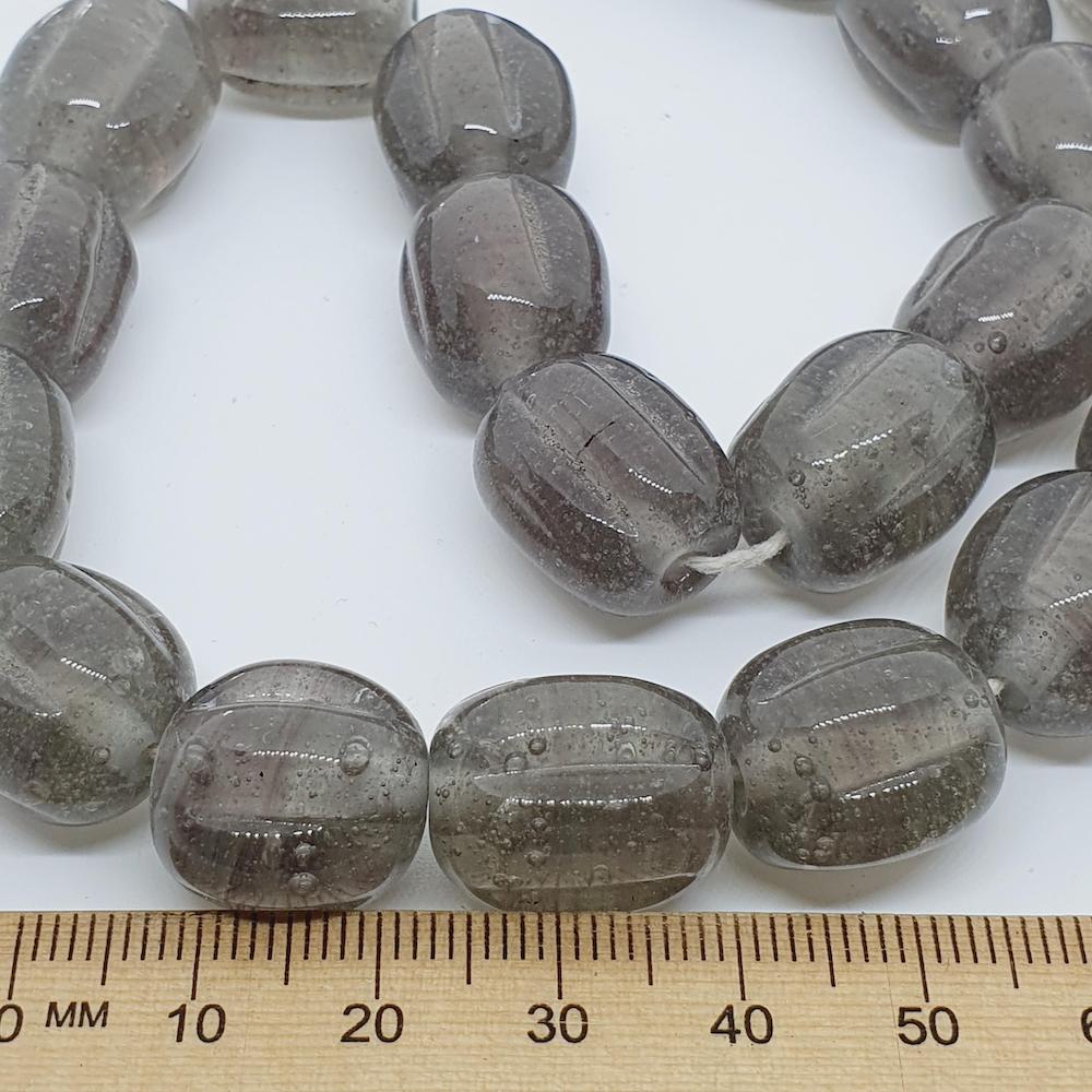 Melons - Smokey Lavender Grey Transparent - Java Glass Lampwork Beads - (1 strand)