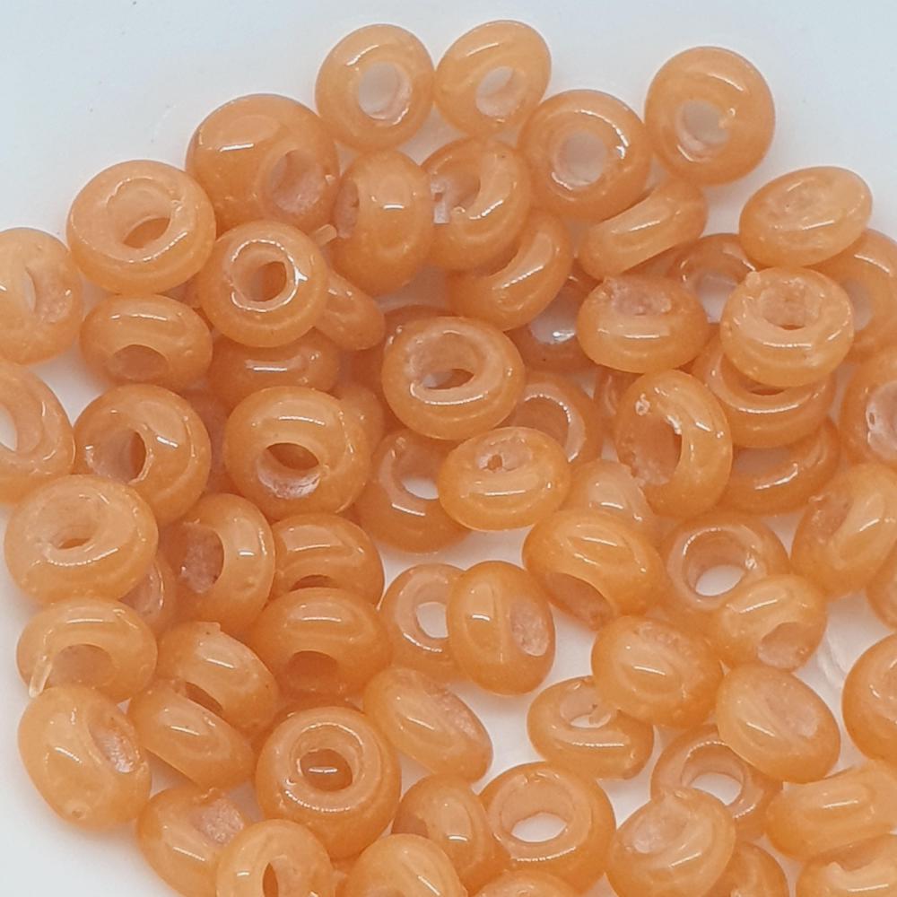 Donuts - Apricot Opaque- Java Glass Lampwork Beads - (1 strand)