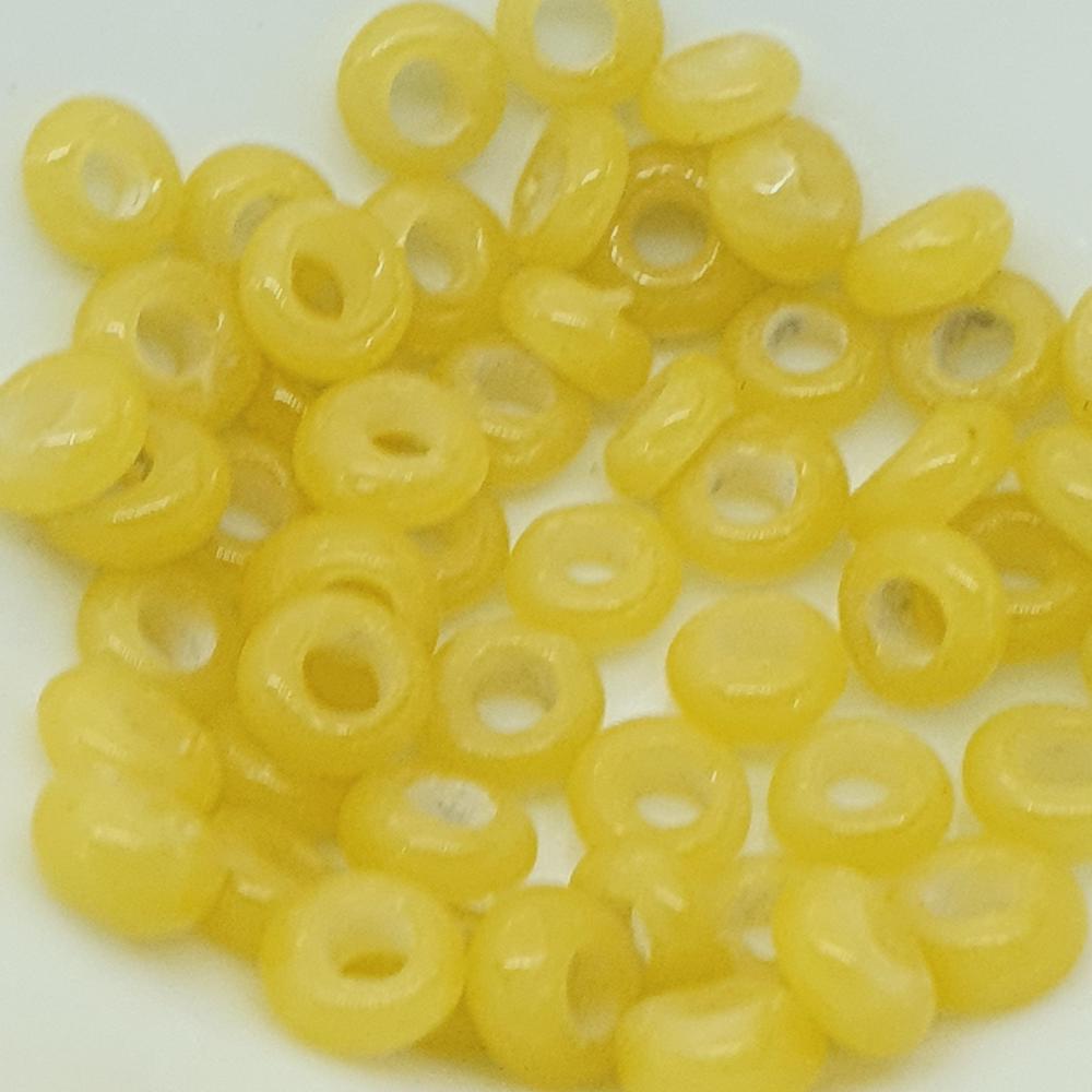 Donuts - Yellow Opaque - Java Glass Lampwork Beads - (1 strand) - Bead Shack