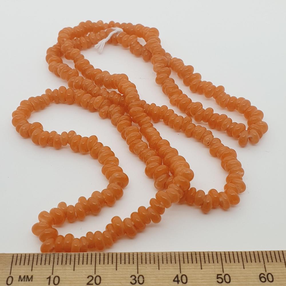 Donuts - Orange Opaque - Java Glass Lampwork Beads - (1 strand)