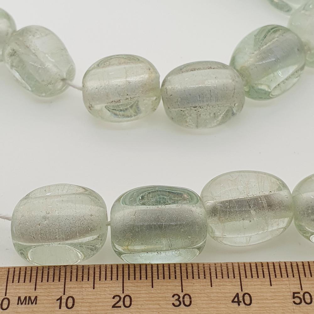 Melons - Clear Transparent - Java Glass Lampwork Beads - (1 strand)