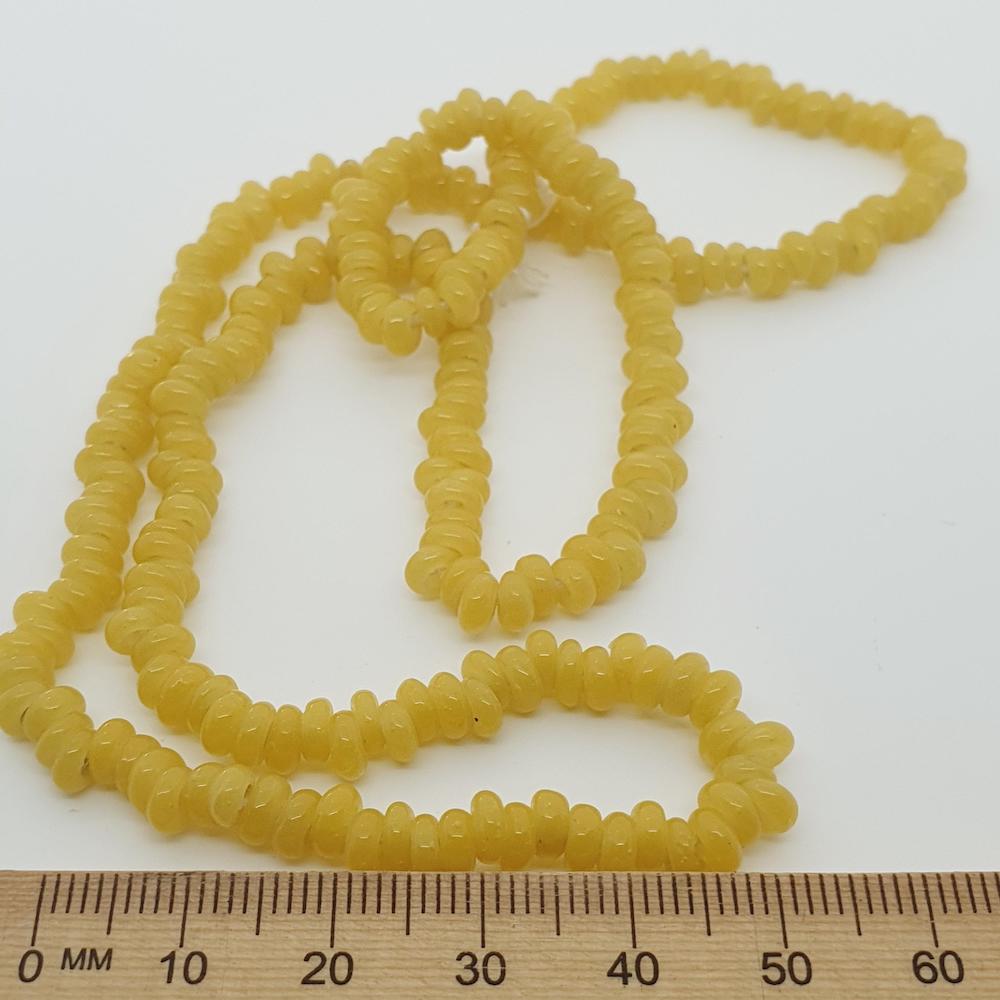 Donuts - Yellow Opaque - Java Glass Lampwork Beads - (1 strand) - Bead Shack
