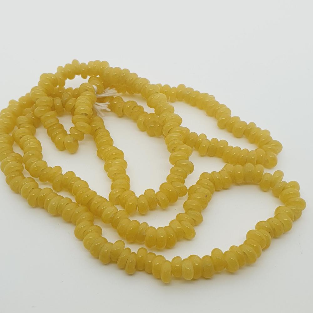 Donuts - Yellow Opaque - Java Glass Lampwork Beads - (1 strand) - Bead Shack