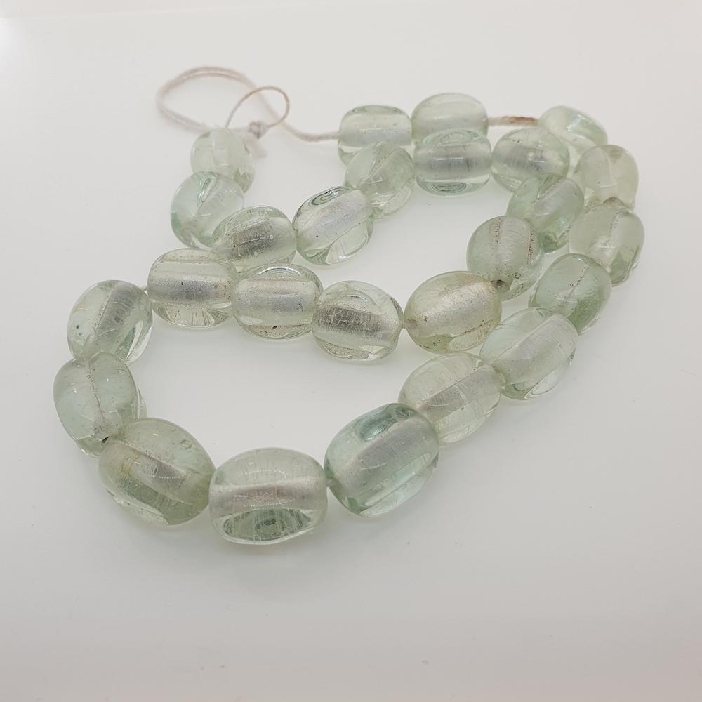 Melons - Clear Transparent - Java Glass Lampwork Beads - (1 strand)