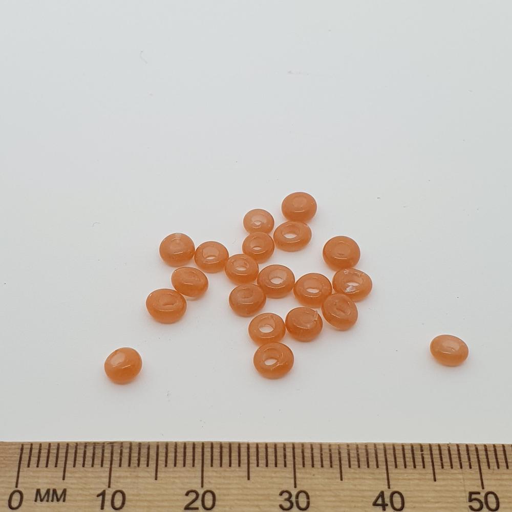 Donuts - Apricot Opaque- Java Glass Lampwork Beads - (1 strand)