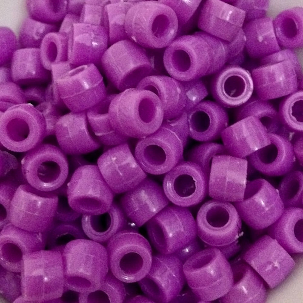 6mm Acrylic Pony Beads - Purple Opaque (100)