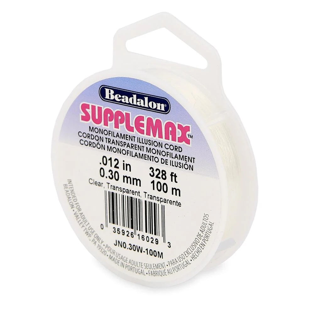 Beadalon SuppleMax monofilament illusion cord packaging on a white background