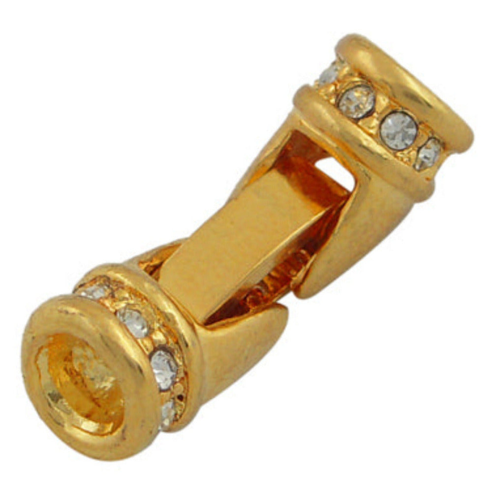 specialty fold over clasp in gold with diamante feature