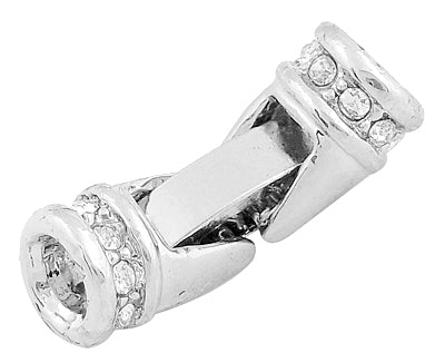 Fold Over Tubular Clasp (1) - Silver