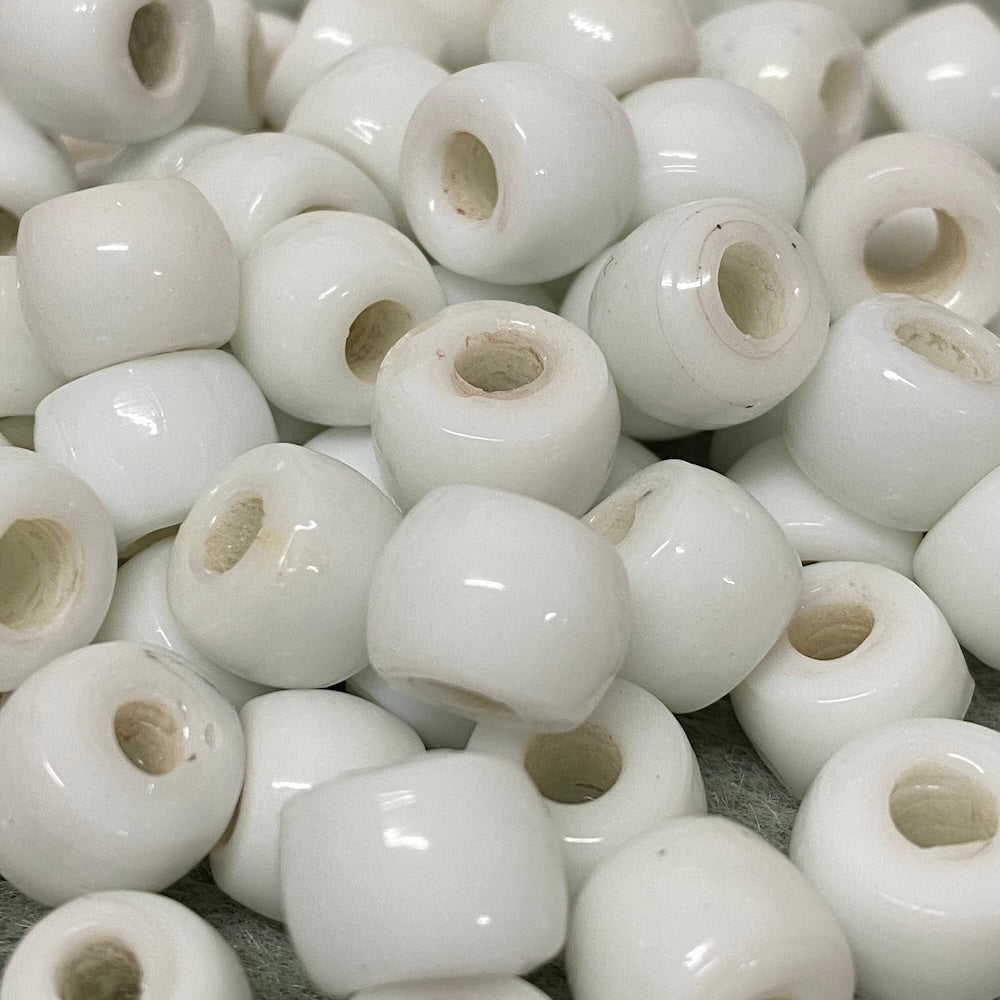 White Opaque (100) - Vintage Glass Indian Pony Beads