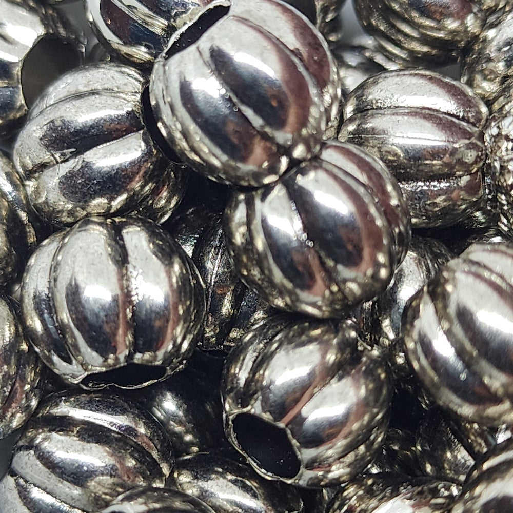 11mm Onion (25) - Antique Silver- Vintage Metalised Beads