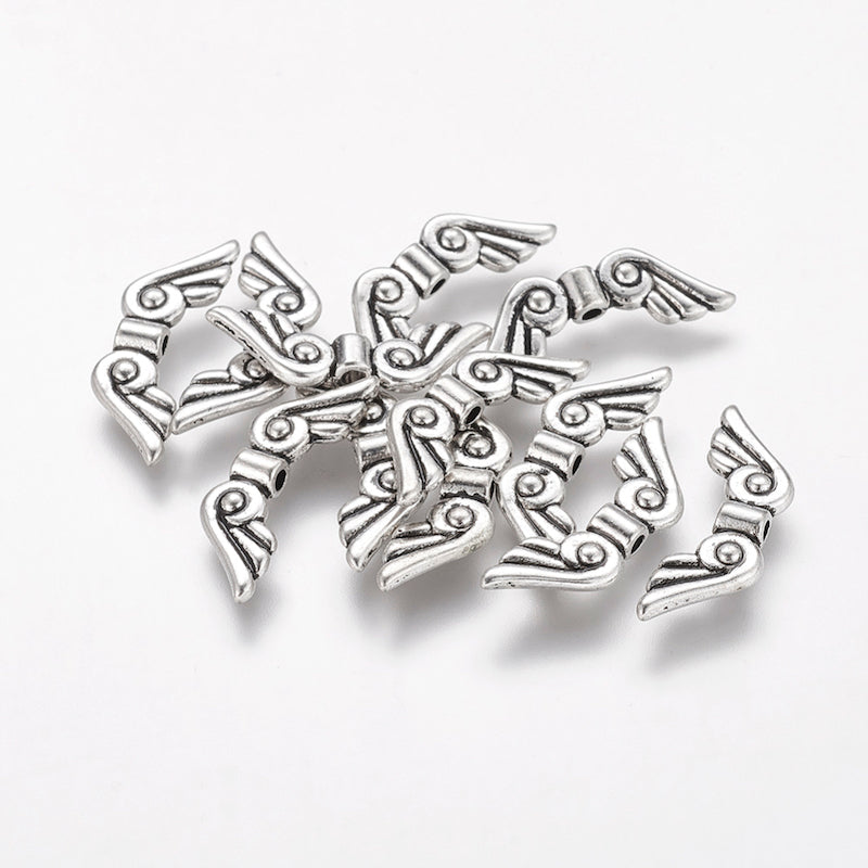 21mm Angel Wings (20) - Antique Silver