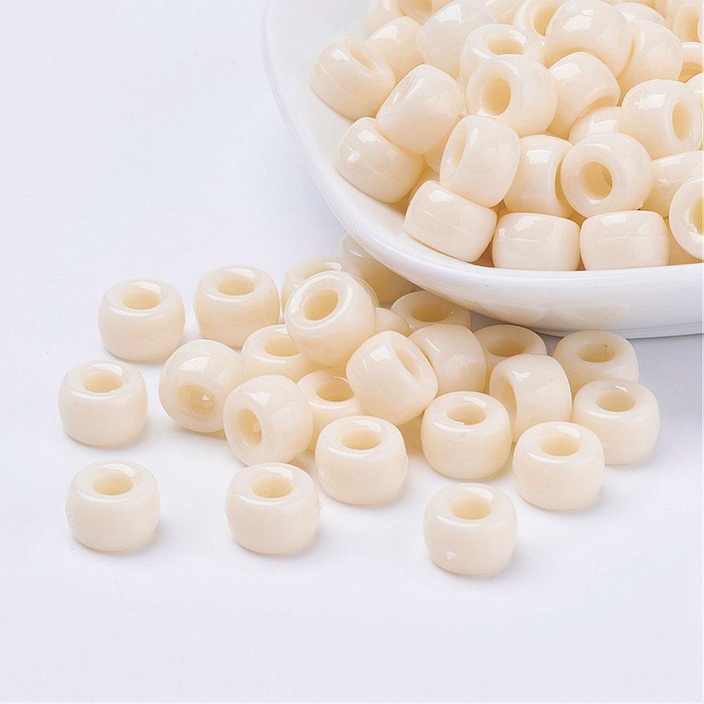 Cream Opaque (100) - Acrylic Pony Beads