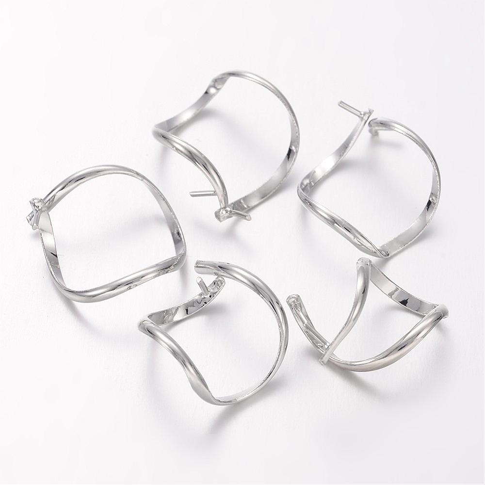 19mm Twisted Pendant Bail (2) - Platinum