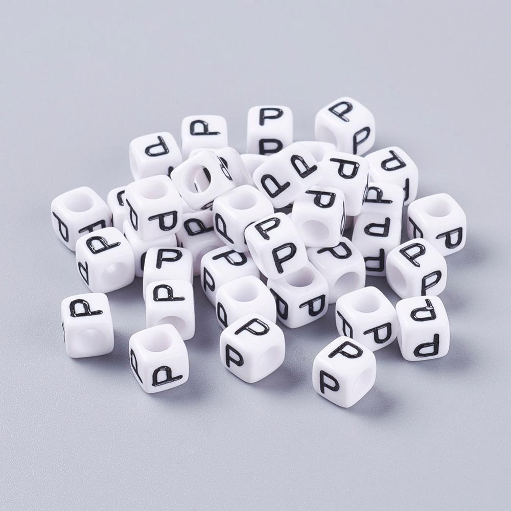 Alphabet Letter Beads (Cubes) - P
