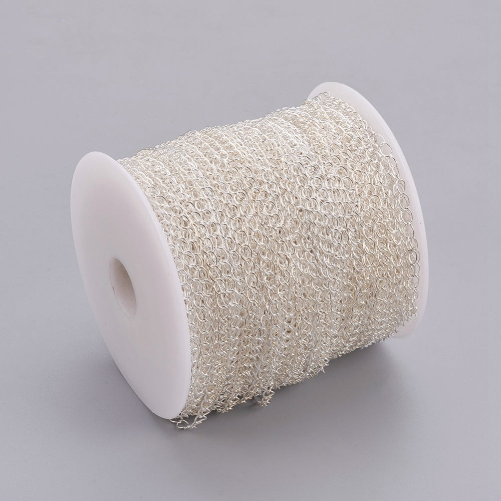 Curb Chain w. Soldered Links (10m) - Silver - Bead Shack
