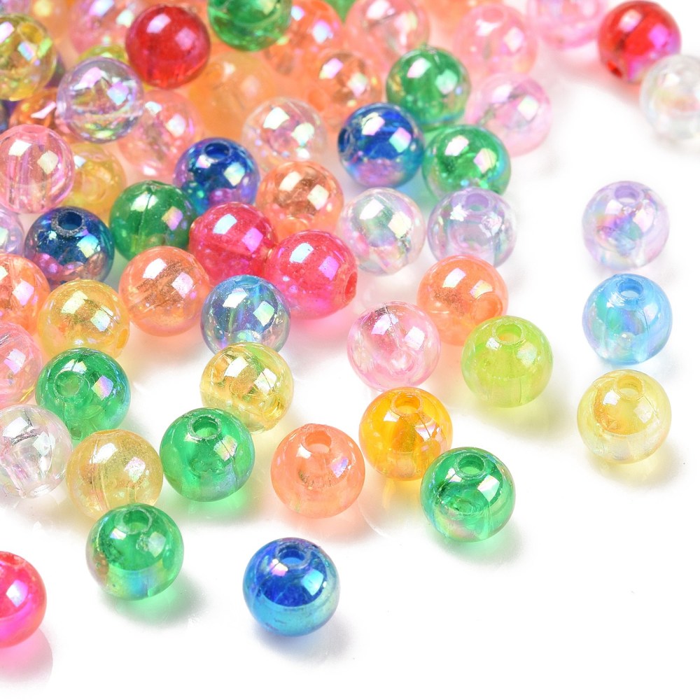 6mm Round AB Beads - Mix (100)