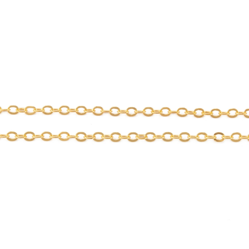 Fine Chain w. Soldered Links (1m) - Gold