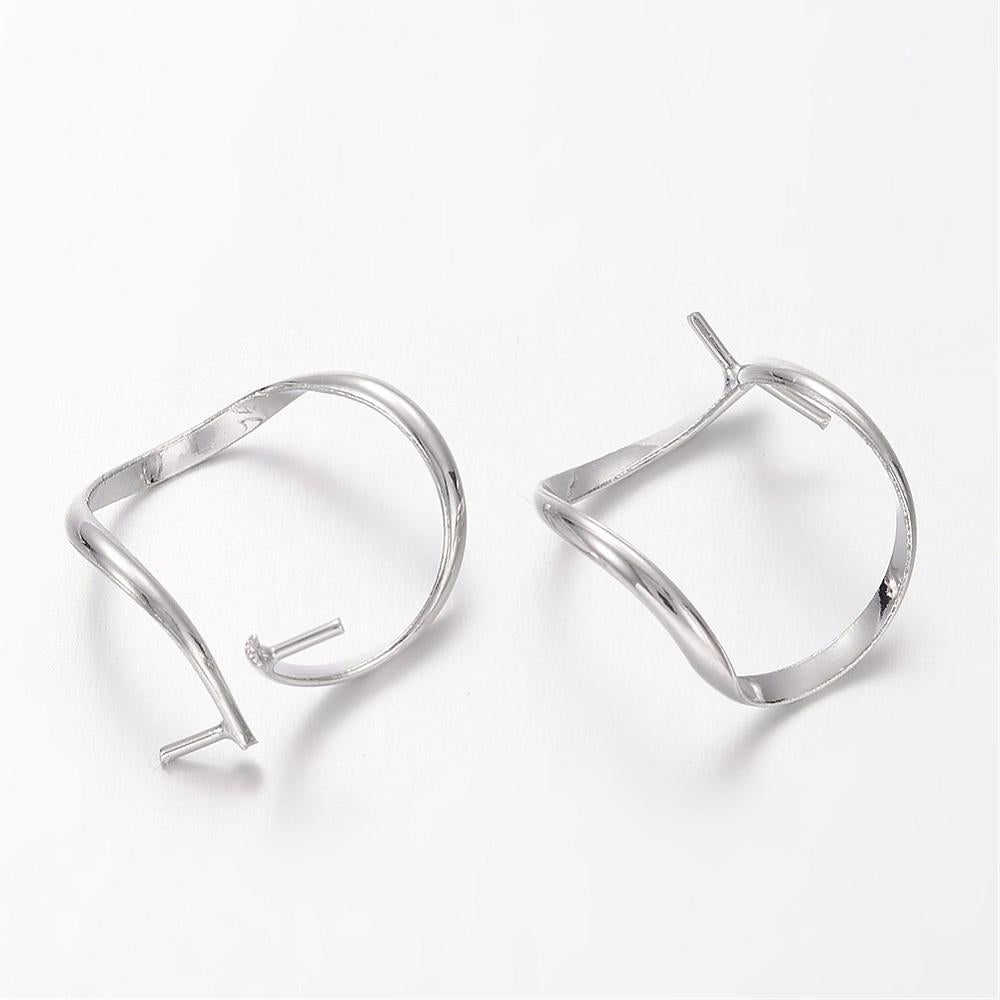 19mm Twisted Pendant Bail (2) - Platinum