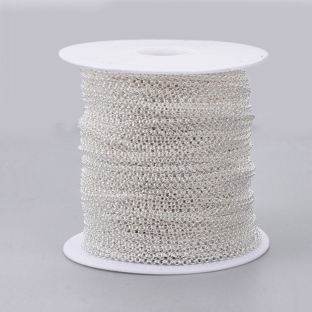 Rolo (Belcher) Chain w. Soldered 2.4mm Links (10m) - Silver