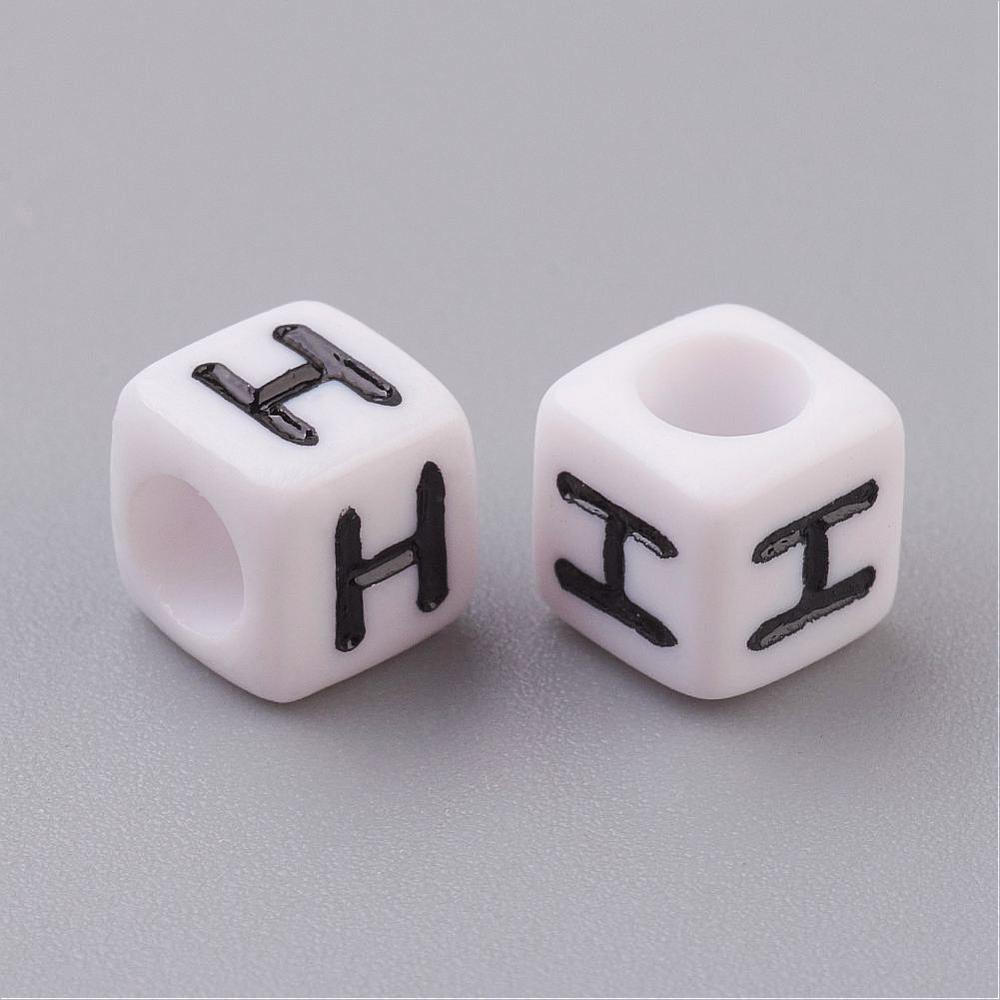 Alphabet Letter Beads (Cubes) - H