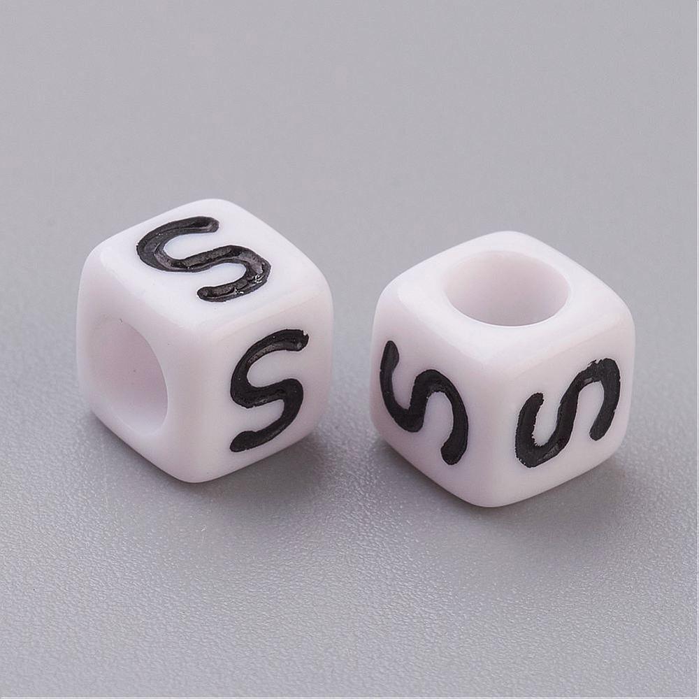 Alphabet Letter Beads (Cubes) - S