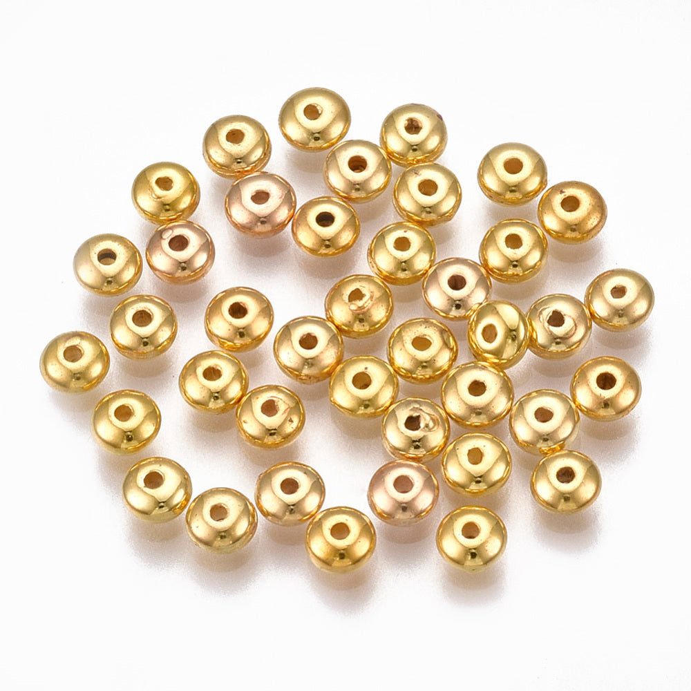 2x5mm Rondelles - (100) - Metalised Gold