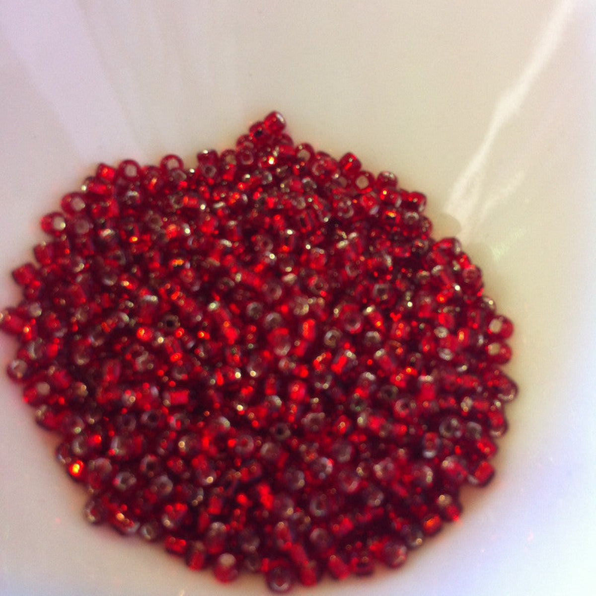 12/0 (#068sr) Red Silverlined (Square Hole) - 24g Tube