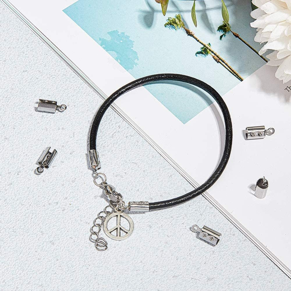 10mm Fold-Over End Crimp (20) - Platinum