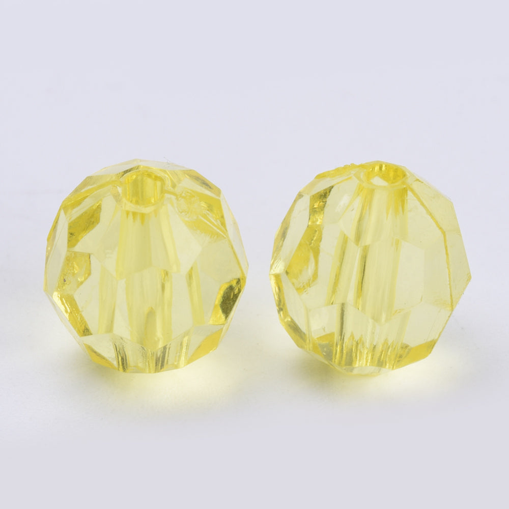 6mm Faceted Beads (100) - Yellow