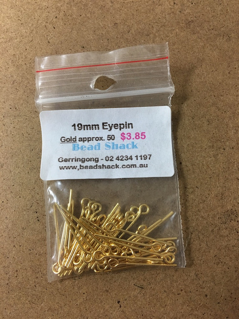 19mm Eyepin - Gold - Bead Shack
