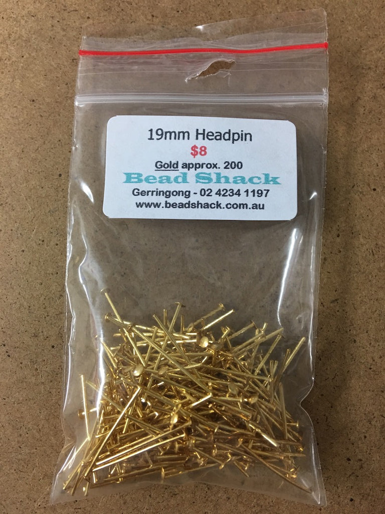 19mm Headpin - Gold - Bead Shack