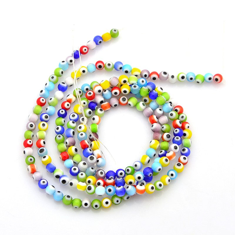Evil Eye Glass 4mm Beads (25)