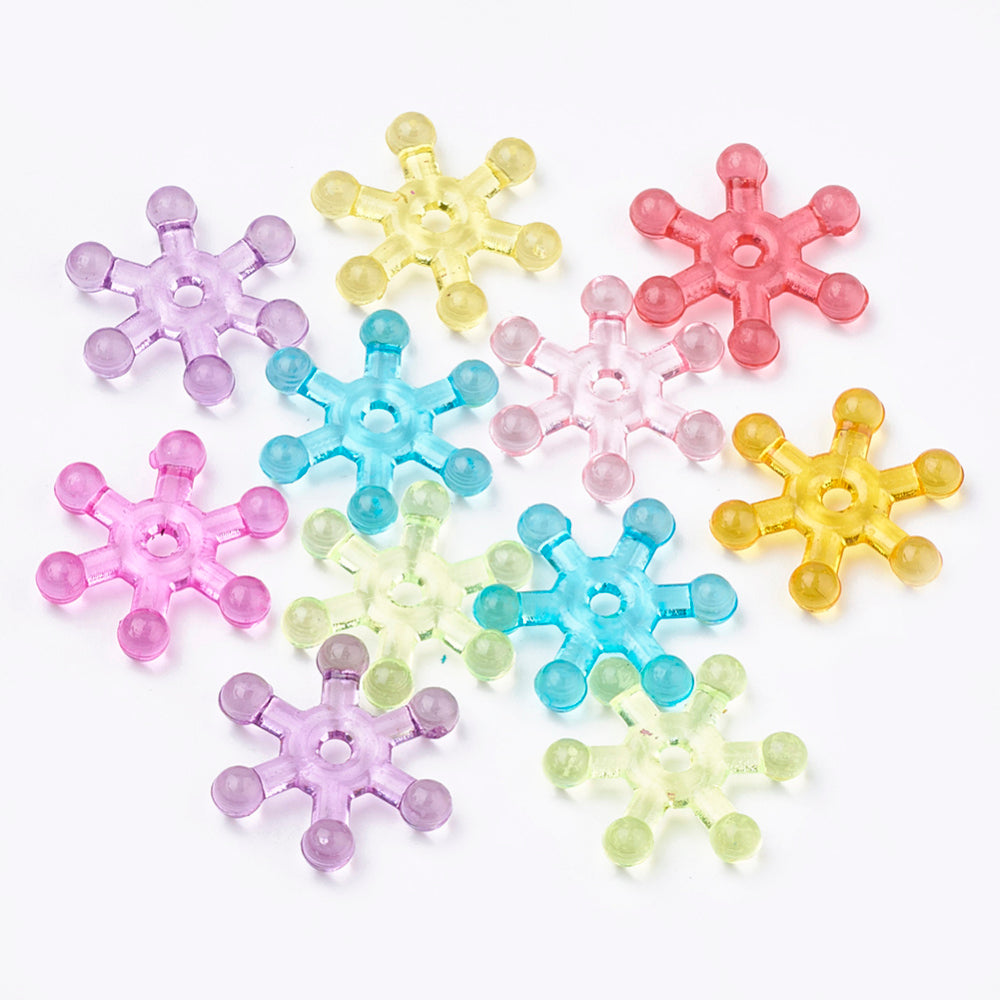 Pinwheel (100) - 15mm Acrylic Transparent Beads