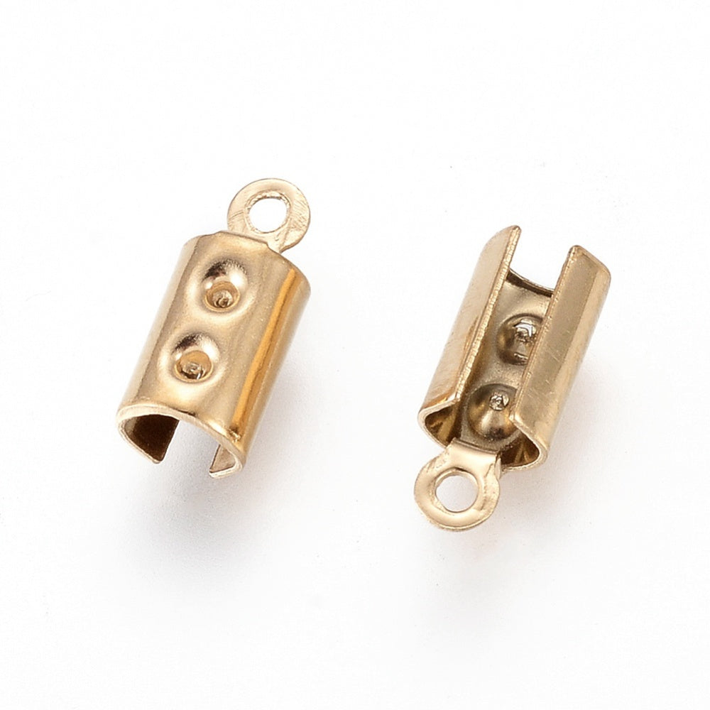 10mm Fold-Over End Crimp (20) - Gold