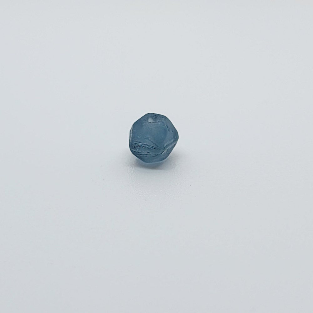 5mm Facet Round (25) - Indicolite Blue Frosted - Vintage Czech Glass Beads
