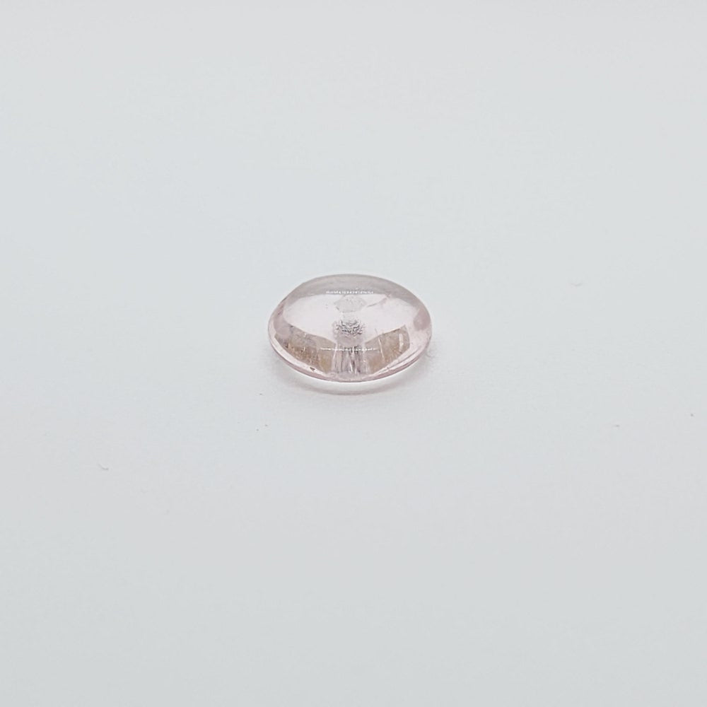 8mm Rondelle Disc (25) - Palest Pink Transparent - Vintage Czech Glass Beads