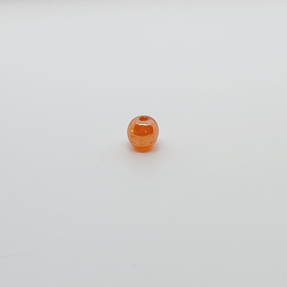 4mm Round Czech Glass Beads (100) - Orange Rainbow - Bead Shack