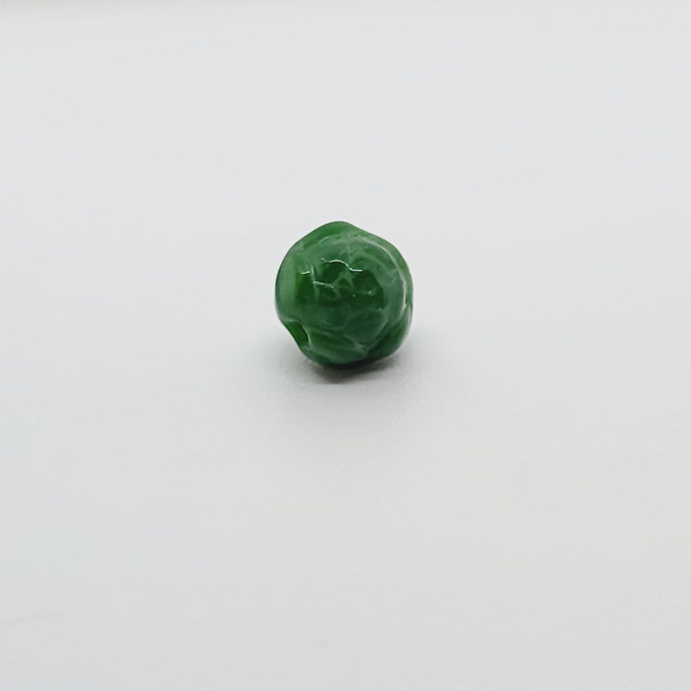 8mm Round Rose Czech Glass Beads (25) - Dark Green - Bead Shack