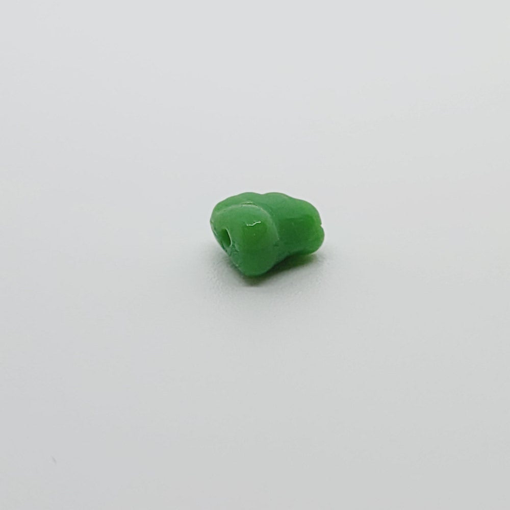 7x6mm Nugget (25) - Apple Green Opaque - Vintage Czech Glass Beads