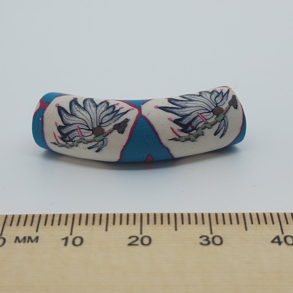 36x10mm Elbow Fimo Beads (10) - Peace Pipe