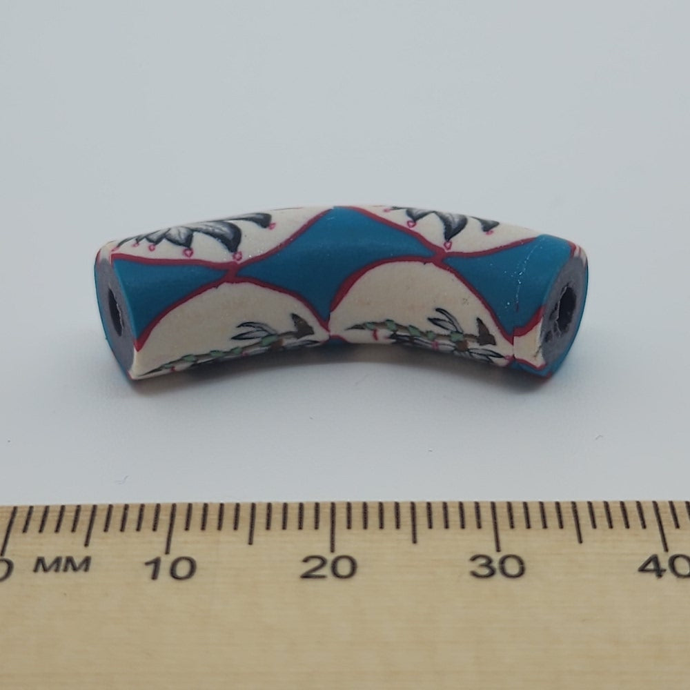 36x10mm Elbow Fimo Beads (10) - Peace Pipe