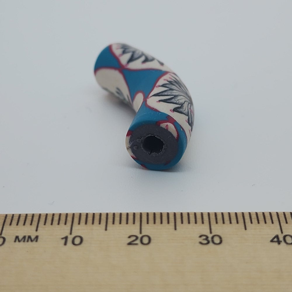 36x10mm Elbow Fimo Beads (10) - Peace Pipe